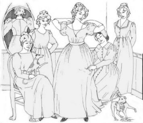 1820s to 1840s Romantic Era Dresses Pattern